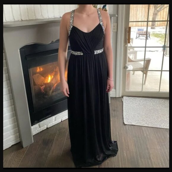 City Triangles Beaded Sequin Embellished Chiffon Prom Homecoming Dress Gown Sz 5 - Picture 2 of 9